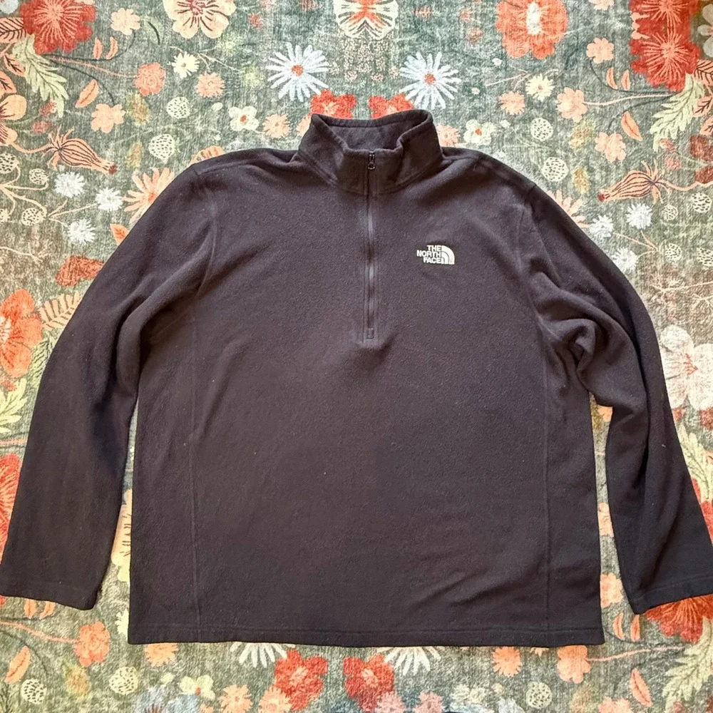 The North Face Mens Black TKA 100 Glacier 1/4 Zip‎ Fleece Pullover XL Regular